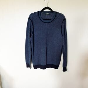 Rodd & Gunn extrafine merino wool blue knit crewneck sweater size large